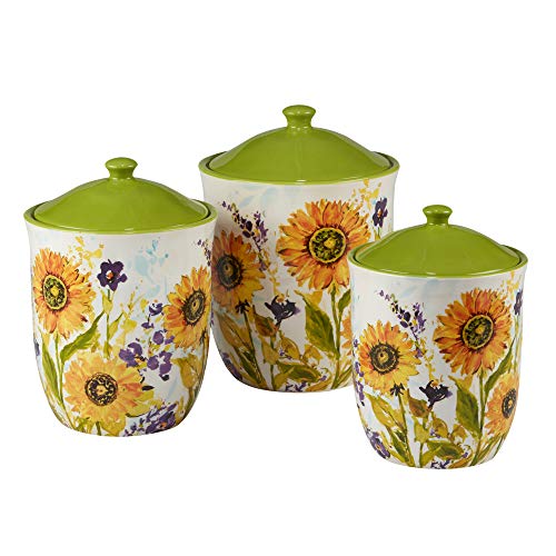 Certified International Sun Garden 3 pc. Canister Set: 52 oz.,74 oz.,96 oz.