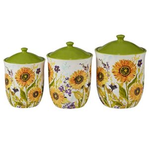 Certified International Sun Garden 3 pc. Canister Set: 52 oz.,74 oz.,96 oz.