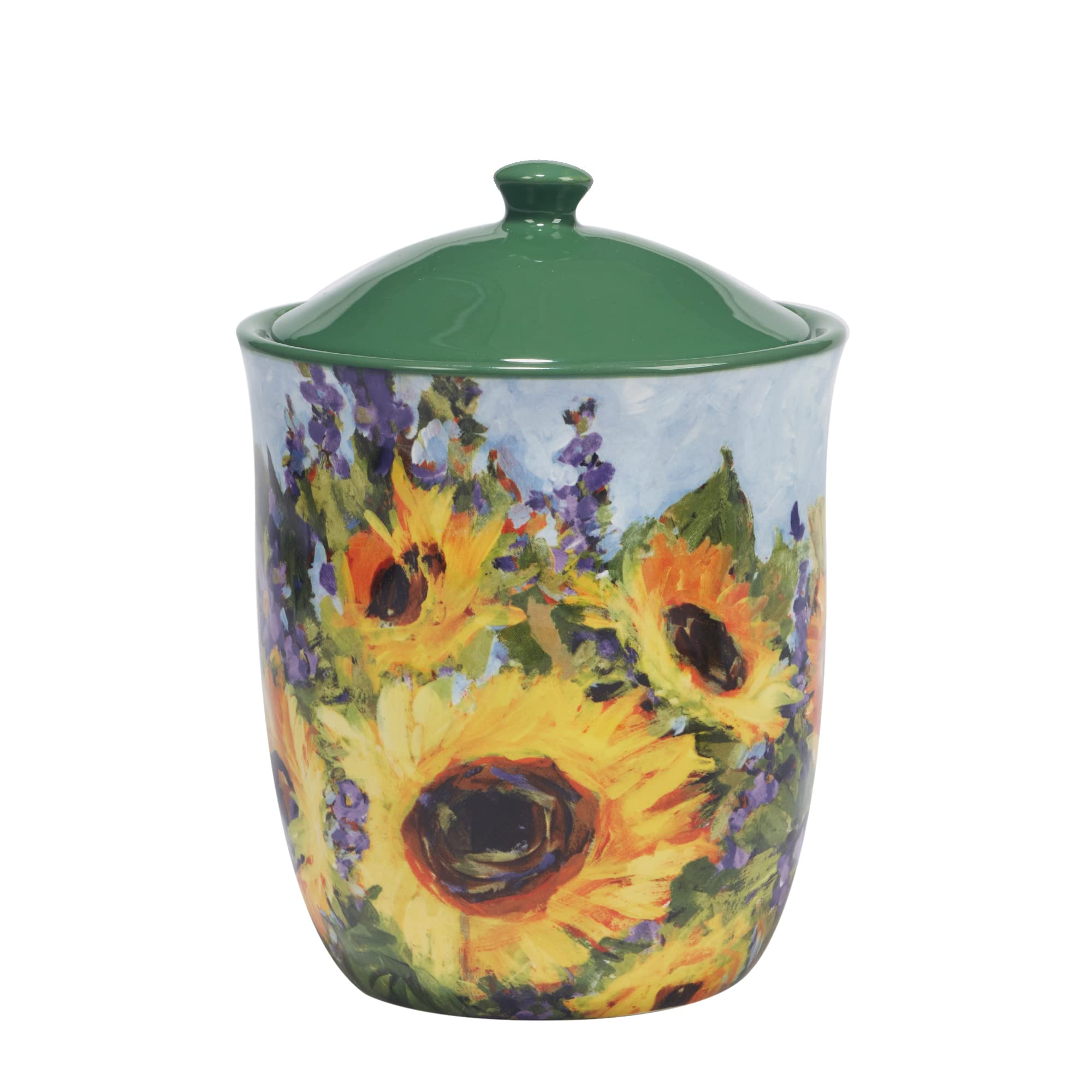 Certified International Sunflower Bouquet 3 Piece Canister Set 54 oz, 72 oz, 104 oz, Multicolor