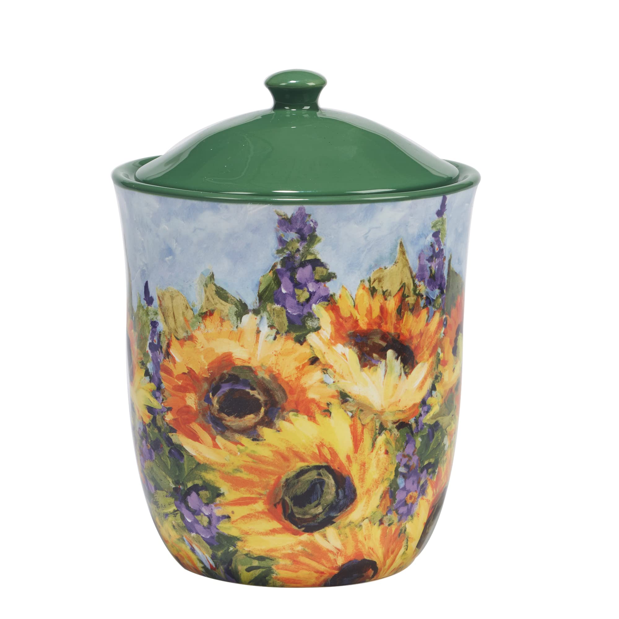 Certified International Sunflower Bouquet 3 Piece Canister Set 54 oz, 72 oz, 104 oz, Multicolor