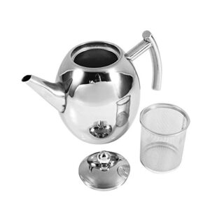 teapot coffee pot kettle with filter large capacity beverage serveware coffee servers stainless steel durable(1500ml)