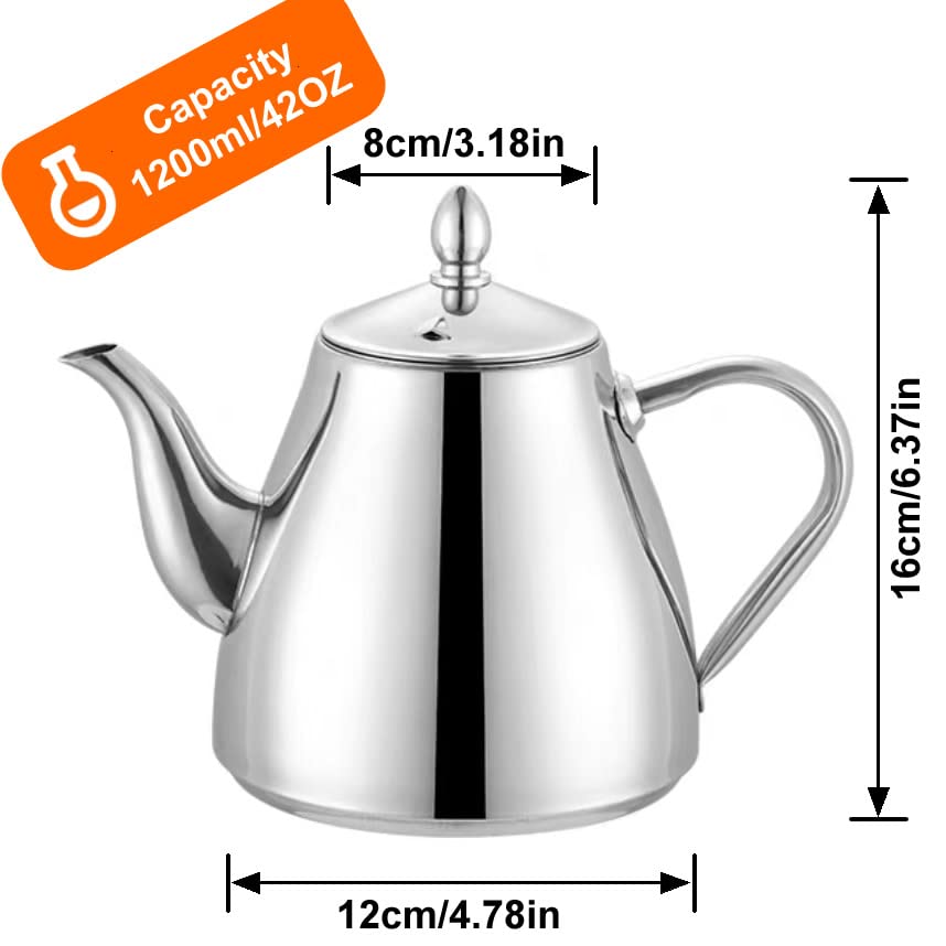 SANQIAHOME Stainless Steel Teapot Coffee Servers 1500ml