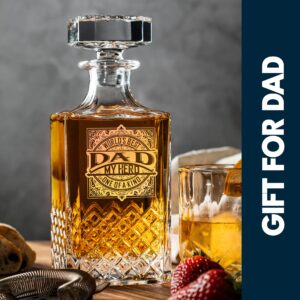 Royal Vintage Dad Birthday Gifts from Daughter, Son | Gift Ideas for Dad Men | Unique Whiskey Decanter Set Gift with 2 Glasses for Father | Best Personalized Father's Day Presents
