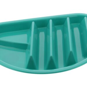 Arrow Home Products Fiesta Taco Plate, 4 Pack - Each Plate Includes 3 Taco Holders Plus 2 Compartments - BPA Free Plastic, Made in the USA, Dishwasher Safe - Teal Blue