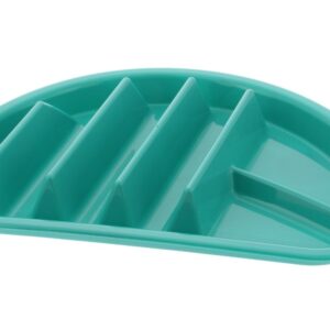 Arrow Home Products Fiesta Taco Plate, 4 Pack - Each Plate Includes 3 Taco Holders Plus 2 Compartments - BPA Free Plastic, Made in the USA, Dishwasher Safe - Teal Blue