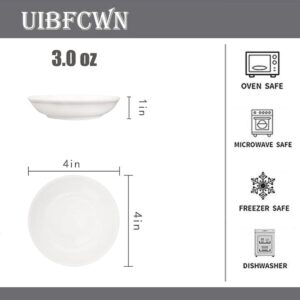 UIBFCWN 3 Oz Soy Sauce Dish, 10 Pcs 4 Inch Ceramic Dipping Bowls Bulk, Dipping Sauce Bowls Mini Appetizer Plates for Seasoning Condiment Sushi Ketchup BBQ, Wide Shallow Cat Bowl