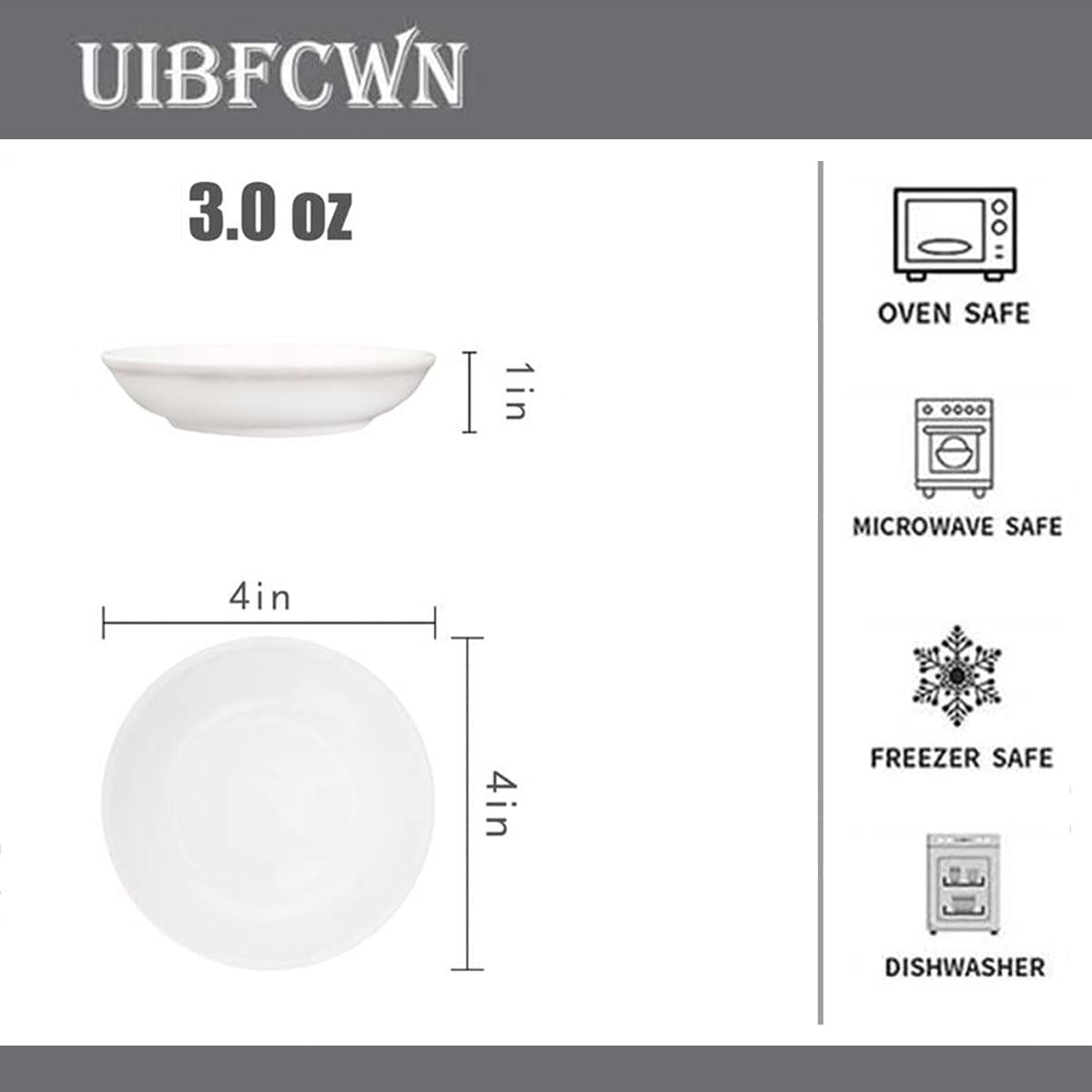 UIBFCWN 3 Oz Soy Sauce Dish, 10 Pcs 4 Inch Ceramic Dipping Bowls Bulk, Dipping Sauce Bowls Mini Appetizer Plates for Seasoning Condiment Sushi Ketchup BBQ, Wide Shallow Cat Bowl