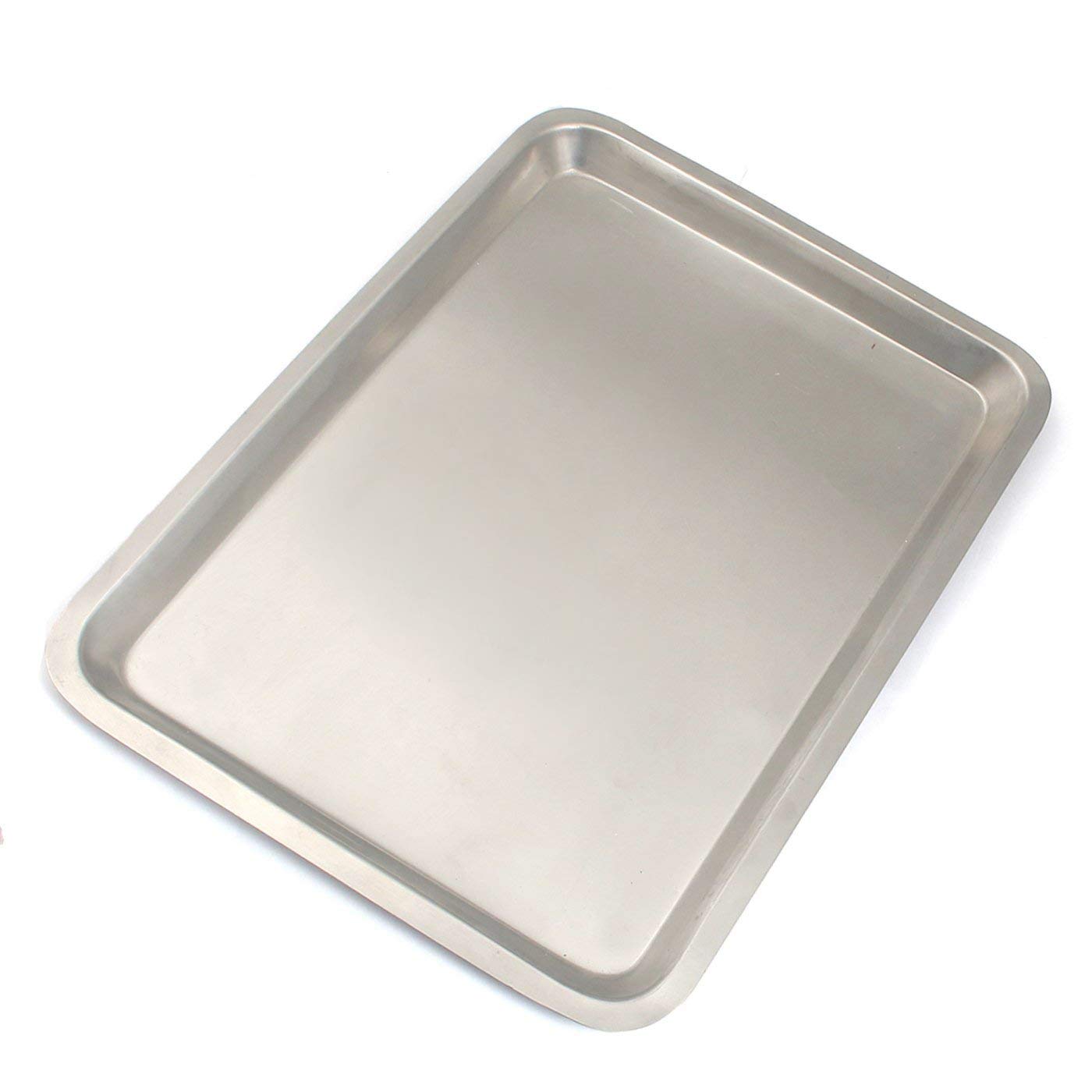 G.S Instrument Tray Flat Stainless Steel 10.5" X 6.5" Body Piercing, Serving