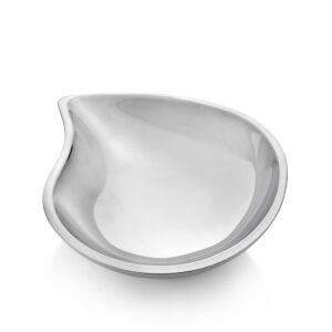 nambe teardrop bowl | 13-inch serving bowl for salad, side dishes, pasta, and appetizers | use as a catchall, fruit bowl, decorative centerpiece for table | made of metal alloy