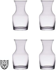 the bar glass single serving glass wine carafe 6.5 oz - mini decanters - small individual carafes (4, 6.5 oz)