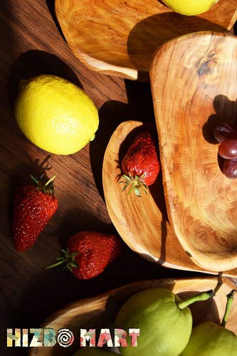 HIZBO MART Root Wood Serving Dish, Vintage Wooden ring dish, appetizer display, Hand Carved Artworks（The length 7~11inch）