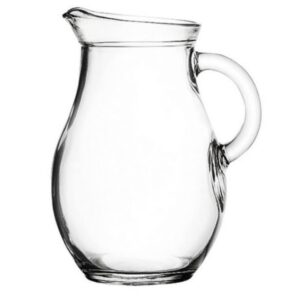 amazing child small glass pitcher 18 ounces - 6" high. child sized.