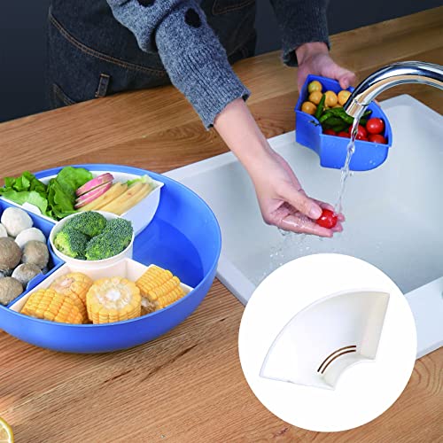 XKXKKE Divided Serving Dishes with Lid,Serving Bowls,Multifunctional Party Snack Tray for Fruits,Nuts,Candies,Crackers,Veggies Blue