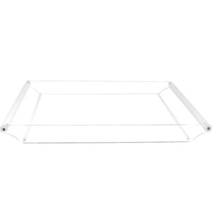 clear serving tray-16" x12" large acrylic tray for coffee breakfast tea food butler-decorative display tray,countertop decorative tray,vanity tray with handles by cq acrylic