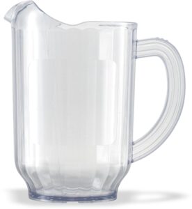 carlisle foodservice products versapour clear pitcher tall pitcher for restaurants, catering, kitchens, plastic, 60 ounces, clear