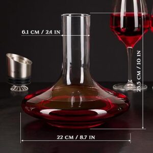 2-in-1 Decanter Set + Whisky and Wine Wooden Smoker - 60 fl oz, Glass Decanter - Scotch, Bourbon, Red Wine Handmade Decanter Set - Gift for Men - Uncommon Gift for Him