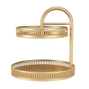 vivevol 2 tier cupcake stand, gold cake stand for dessert table, makeup organizer for vanity, bathroom organizer countertop