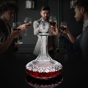 Paysky 50oz Wine Decanter Crystal Bottle for Wine with Stopper- Top Red Wine Decanter Carafe Bottle with Luxury Box .Elegant Gift for Men/Women