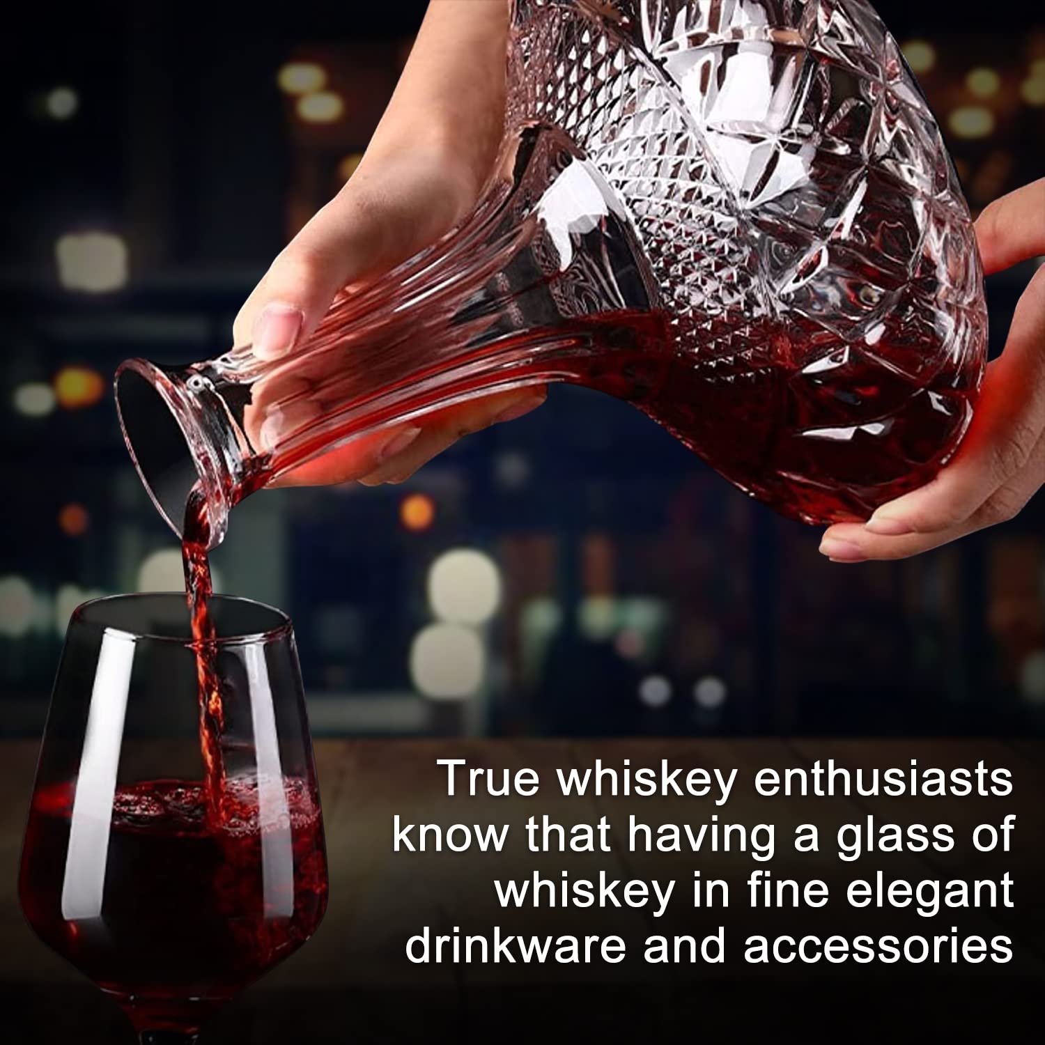 Paysky 50oz Wine Decanter Crystal Bottle for Wine with Stopper- Top Red Wine Decanter Carafe Bottle with Luxury Box .Elegant Gift for Men/Women