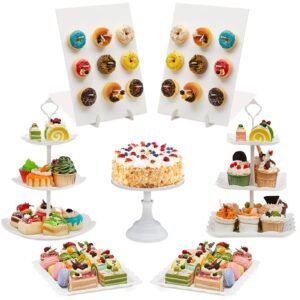 7 pieces cake stand set including donut display stand cake stand 3 tier serving stand cupcake stand dessert serving tray dessert stands dessert table display set for party wedding birthday baby shower