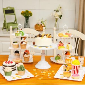 7 Pieces Cake Stand Set Including Donut Display Stand Cake Stand 3 Tier Serving Stand Cupcake Stand Dessert Serving Tray Dessert Stands Dessert Table Display Set for Party Wedding Birthday Baby Shower