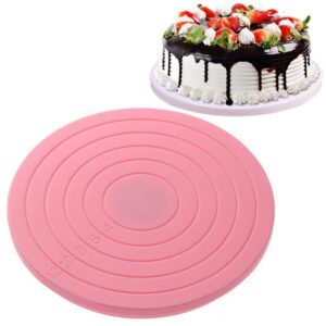5.5 inch revolving cake turntable rotating cake stand baking supplies for weeding small spinning swivel round cake plates non-slip rubber diy decorating tool