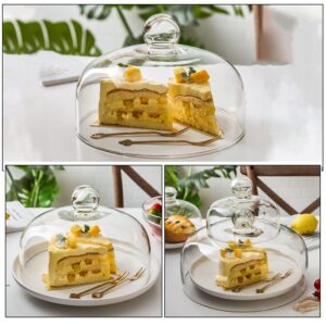 Cake Display Stand Cover 10 inch : Housoutil Cake Dome Cover Glass Cake Dome for Dessert Cheese-Dust- Proof Round Cake Holder Food Tent