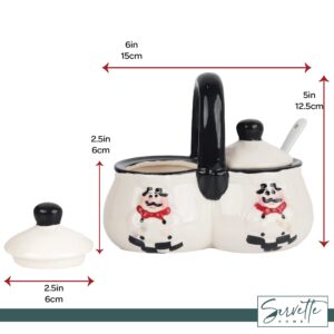 Servette Home Chef Condiment Holder with Lids and Spoons