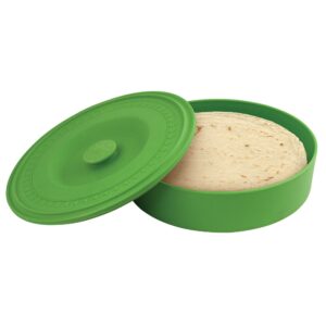 fox run tortilla and pancake warmer, 8.75", green plastic