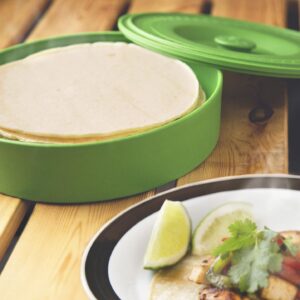 Fox Run Tortilla and Pancake Warmer, 8.75", Green Plastic