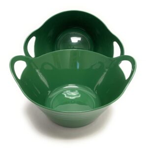 mintra home plastic bowls with handles (4.5l large 2pk, green olive)