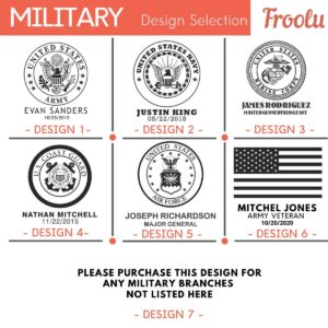 Personalized Military Whiskey Decanter Set - Custom Engraved Decanter & 4 Scotch Glasses - Army, Navy, Air Force, Coast Guard - Active Duty & Veterans