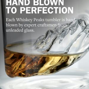 Huckberry Whiskey Peaks Iconic Mountain Bar Glasses, 11.5 oz Capacity, Lead-Free Crystal, Grand Tetons, Set of 4