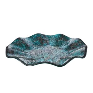 whole housewares home decor decorative trays plate | mosaic glass centerpiece for dining room | housewarming gift | decorative tray for kitchen table | decorative tray for home decor | turquoise