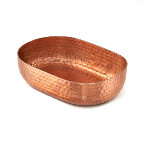 American Metalcraft ABHC69 Hammered Aluminum Entrée Basket, Oval, Copper, 48-Ounces