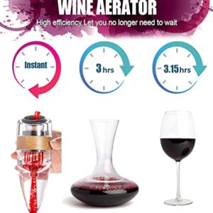 Wine Aerator Instantaneous Decanter, Specially Designed and Manufactured for All Wine Enthusiasts the Instant Sobering Aerator, Great Gift Gifts - With Packaging Box (Clear)