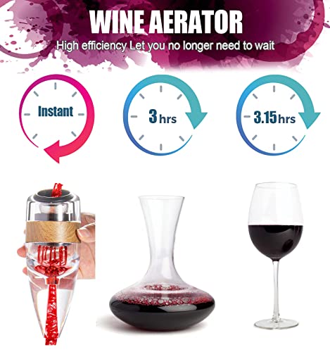 Wine Aerator Instantaneous Decanter, Specially Designed and Manufactured for All Wine Enthusiasts the Instant Sobering Aerator, Great Gift Gifts - With Packaging Box (Clear)