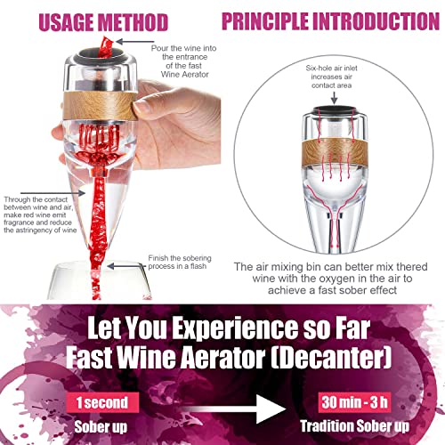 Wine Aerator Instantaneous Decanter, Specially Designed and Manufactured for All Wine Enthusiasts the Instant Sobering Aerator, Great Gift Gifts - With Packaging Box (Clear)