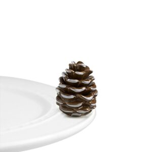 nora fleming pretty pinecone - hand-painted ceramic autumn decor - fall minis for the home and office