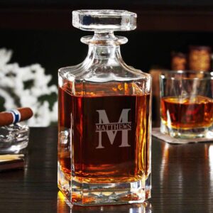 personalized whiskey decanter - luxury bourbon & scotch decanter for liquor