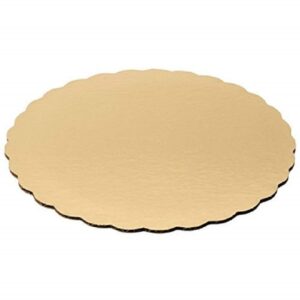 8" gold scallop cake circle round board (10) made in usa