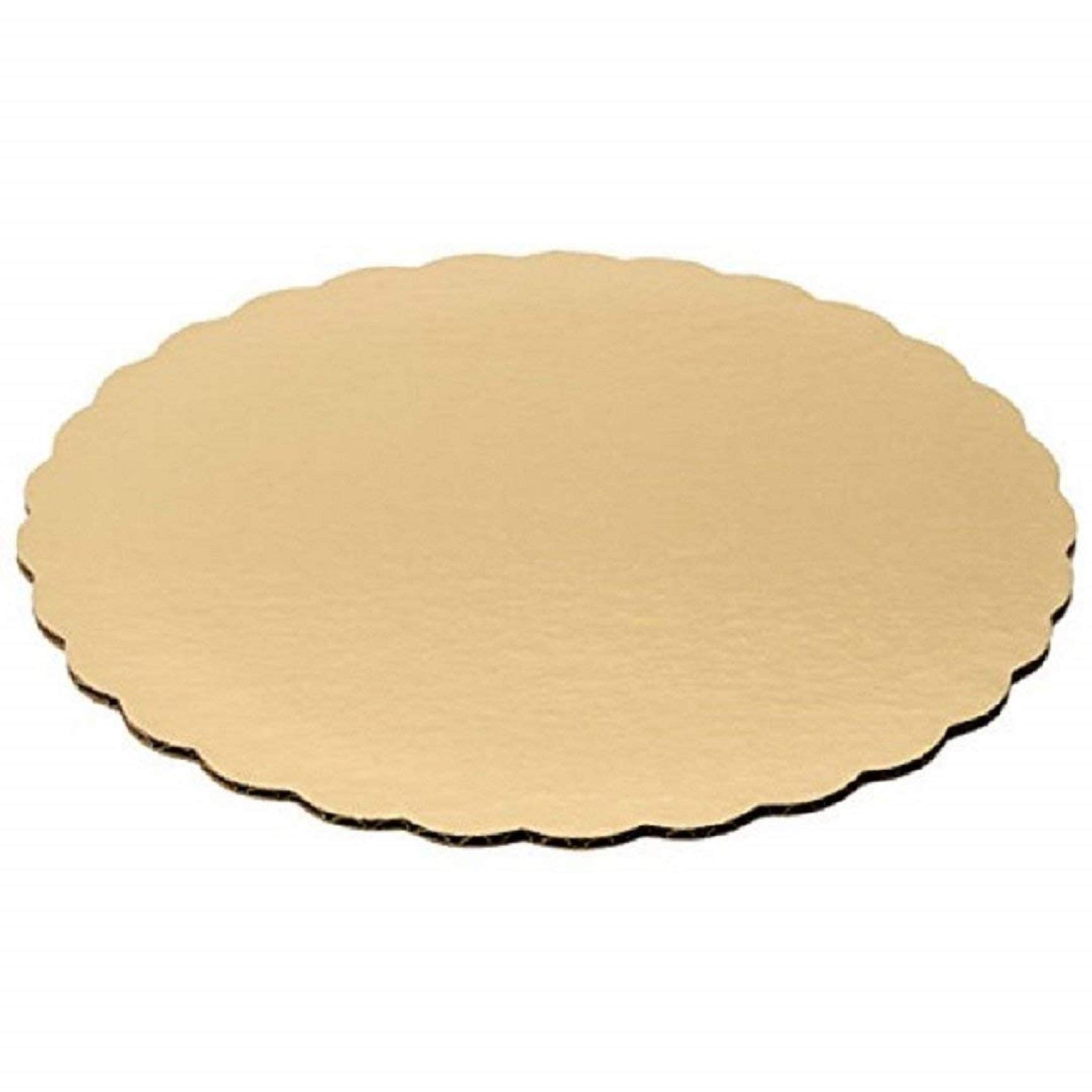 8" Gold Scallop Cake Circle Round Board (10) Made in USA