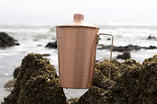 Kosdeg - Copper Pitcher With Lid - 44 Oz - Drink More Water, Lower Your Sugar Intake And Enjoy The Health Benefits - Pure Copper Handmade Hammered Jug, The Best Bedside Carafe - Heavy Gauge