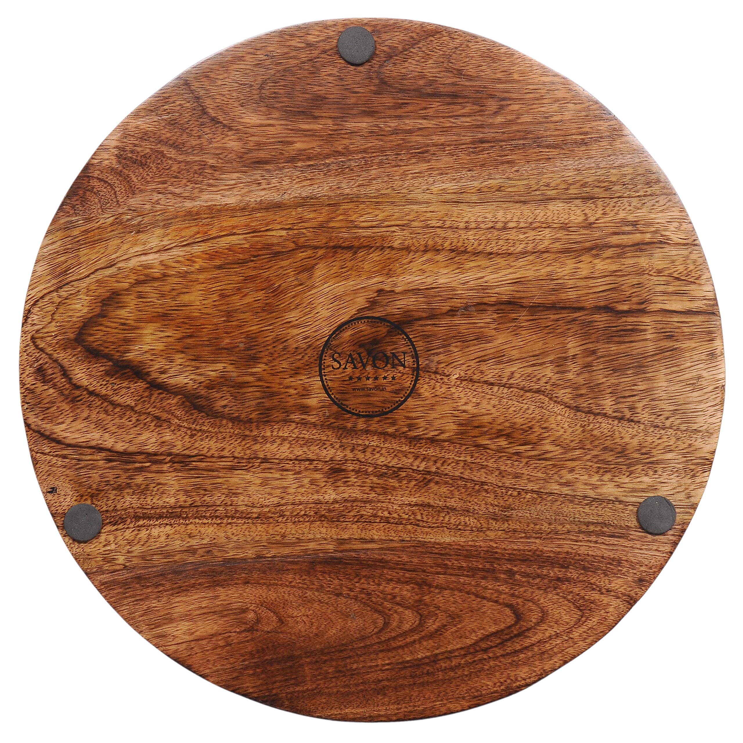 Wood party serving platter round cheese board tray wine crackers meat 14 inch circle