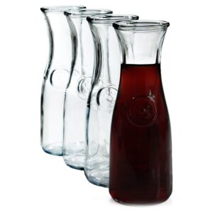 anchor hocking 0.5 liter glass wine carafe, set of 4