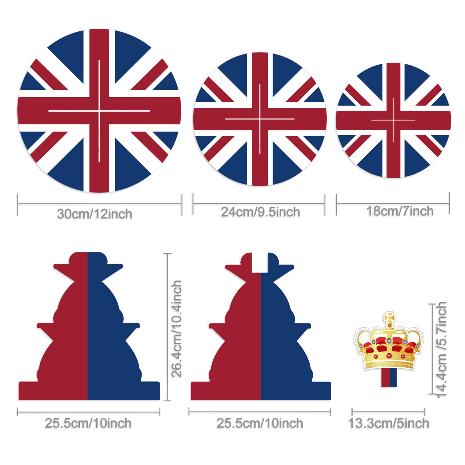 Lide Road 3 Tier British Party Cupcake Stand British Flag Cake Stand United Kingdom Party Cardboard Cake Tower Stand UK England Round Cupcake Tower for British National Day UK Theme Party Supplies