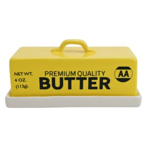 premium quality butter ceramic lidded butter dish,yellow