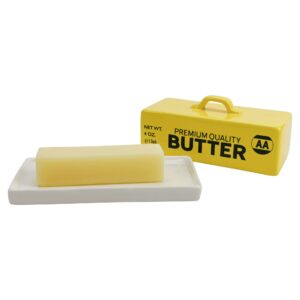 Premium Quality Butter Ceramic Lidded Butter Dish,Yellow