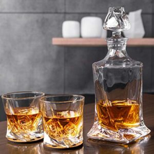 KANARS Whiskey Decanter Set, Premium Crystal Liquor Decanter with 6 Old Fashioned Glasses for Cocktail Scotch Bourbon Irish Whisky Alcohol, Unique Men Gifts for Father's Day