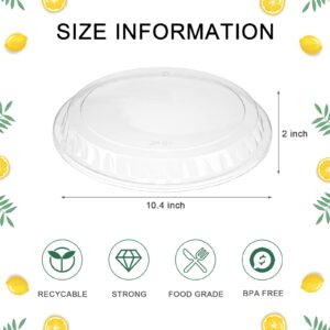 Patelai 32 Pcs Round Plastic Appetizer with Lid 10 Inch Veggie Fruit Serving Party Platter 6 Compartment Disposable Food Storage Divided Containers Supplies